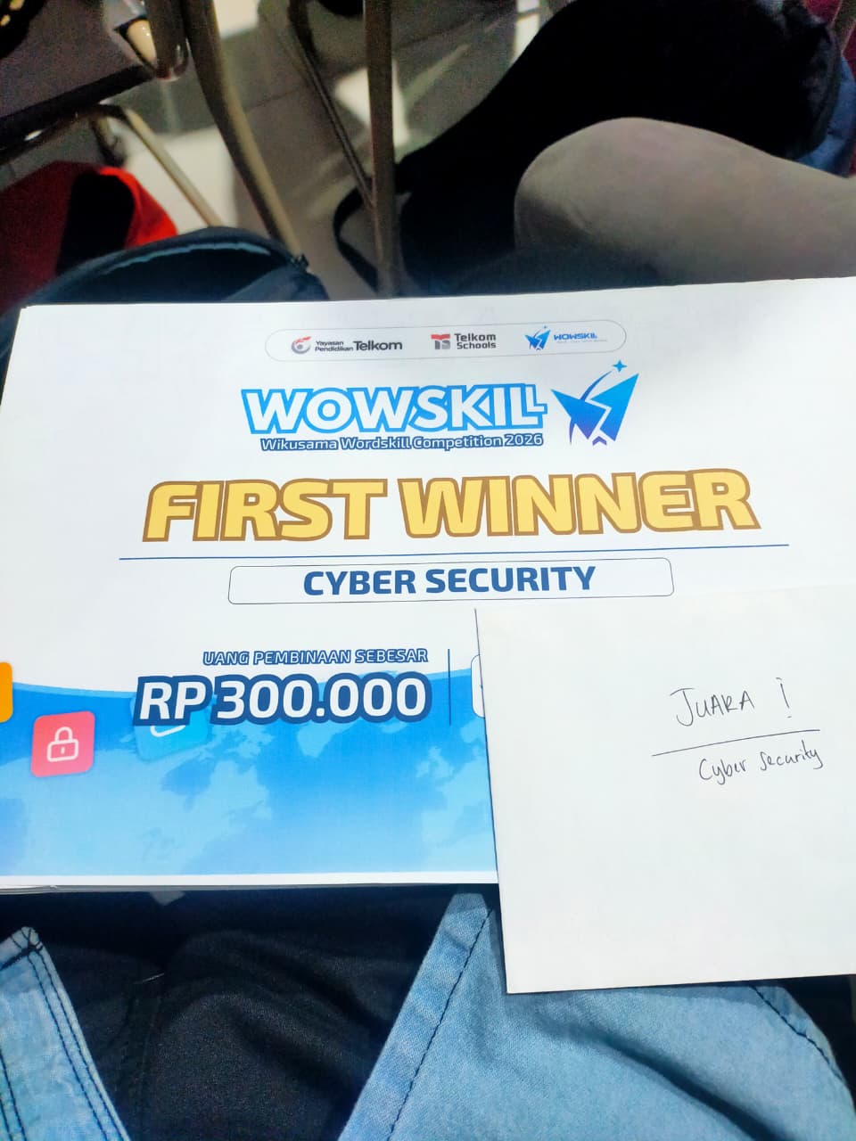 Sertifikat 1st Winner Cyber Security